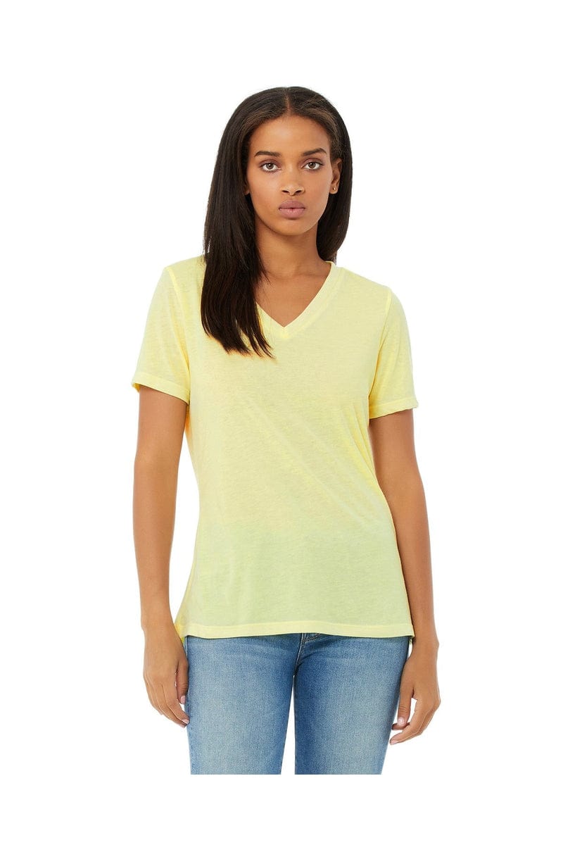 Bella+Canvas 6405: Ladies' Relaxed Jersey Short-Sleeve V-Neck T-Shirt in Black Heather