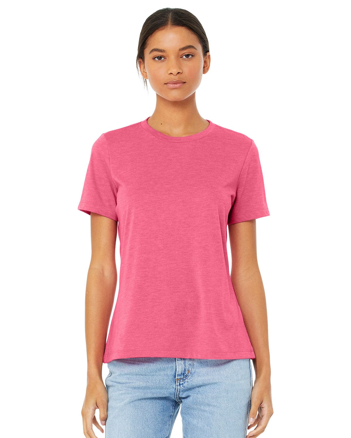 Bella+Canvas 6413 Ladies' Relaxed Triblend T-Shirt in Char Pnk Triblnd