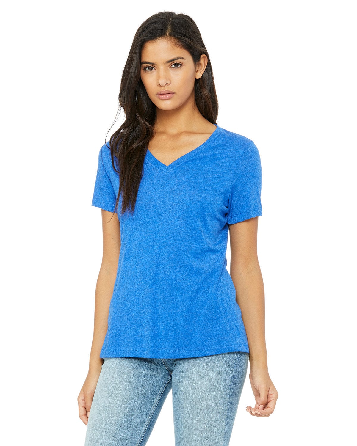 Bella+Canvas 6415 Ladies' Relaxed Triblend V-Neck T-Shirt in 