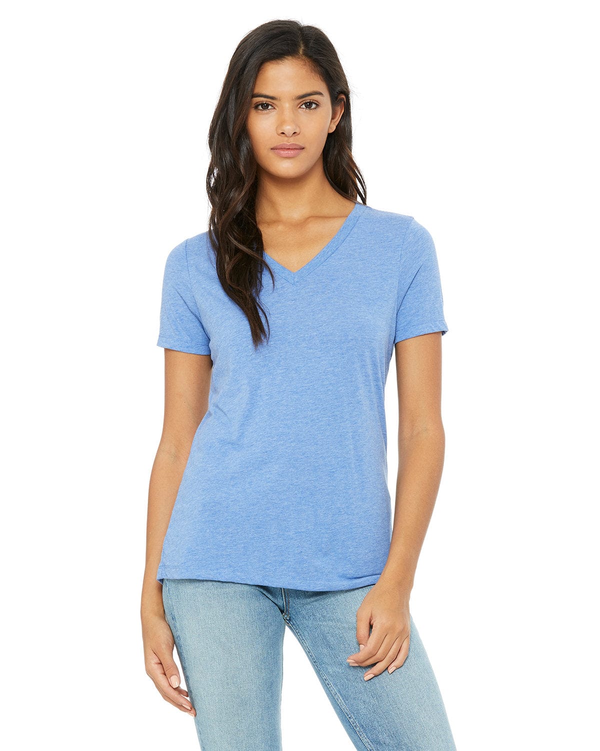 Bella+Canvas 6415 Ladies' Relaxed Triblend V-Neck T-Shirt in 