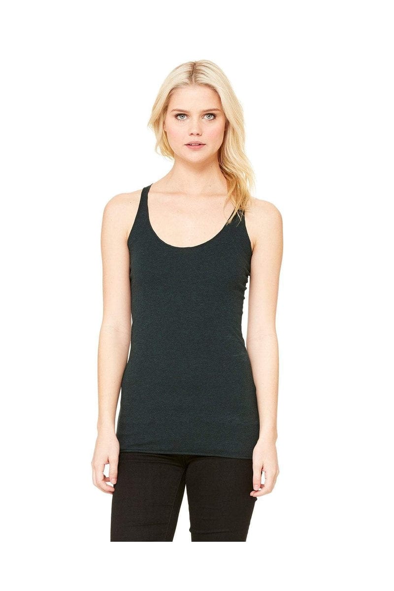 Bella Ladies 3.4 oz. Triblend Racerback Tank - CHARCOAL TRIBLEND - XL at   Women's Clothing store: Tank Top And Cami Shirts