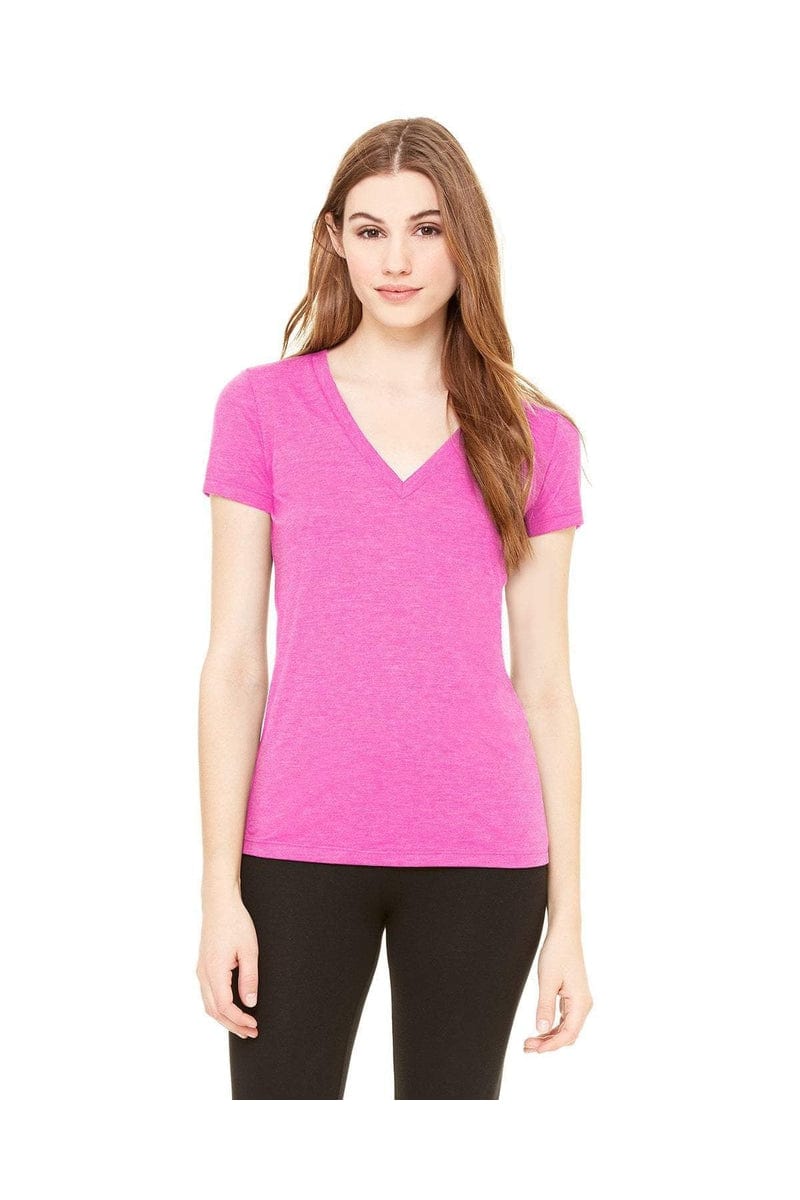 Bella+Canvas 8435: Ladies' Triblend Short-Sleeve Deep V-Neck T-Shirt