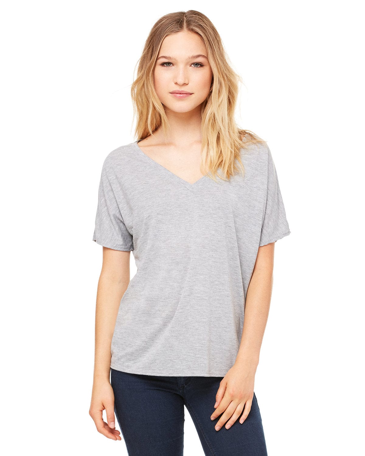 Bella+Canvas 8815: Ladies' Slouchy V-Neck T-Shirt in Athletic Heather