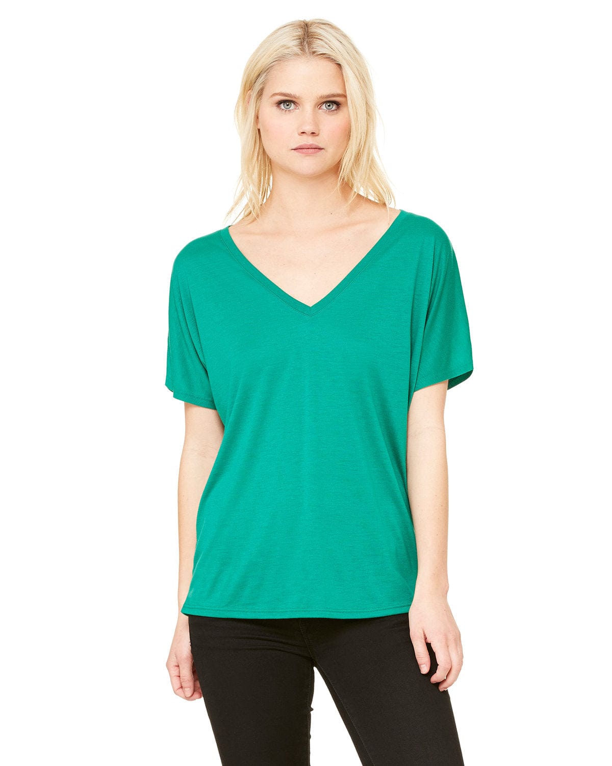 Bella+Canvas 8815: Ladies' Slouchy V-Neck T-Shirt in Kelly