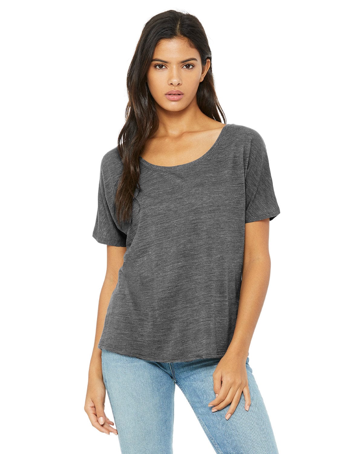 Bella+Canvas 8816: Ladies' Slouchy T-Shirt in Asphalt Slub