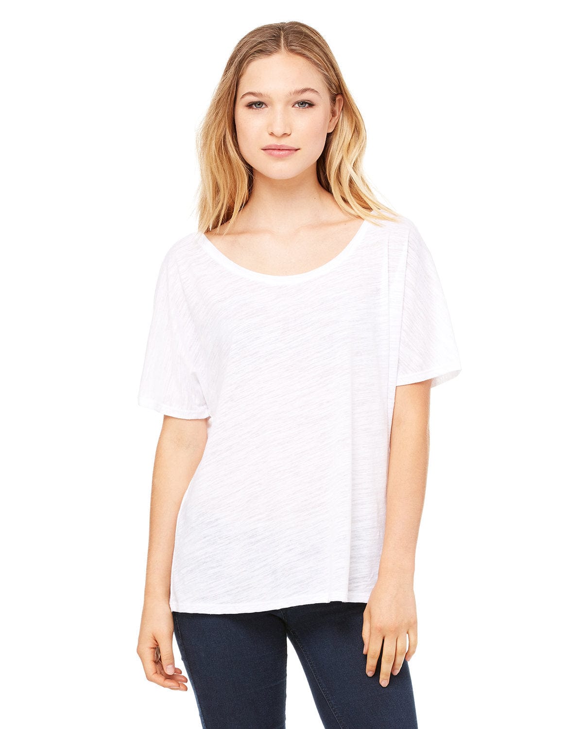 Bella+Canvas 8816: Ladies' Slouchy T-Shirt in White Slub
