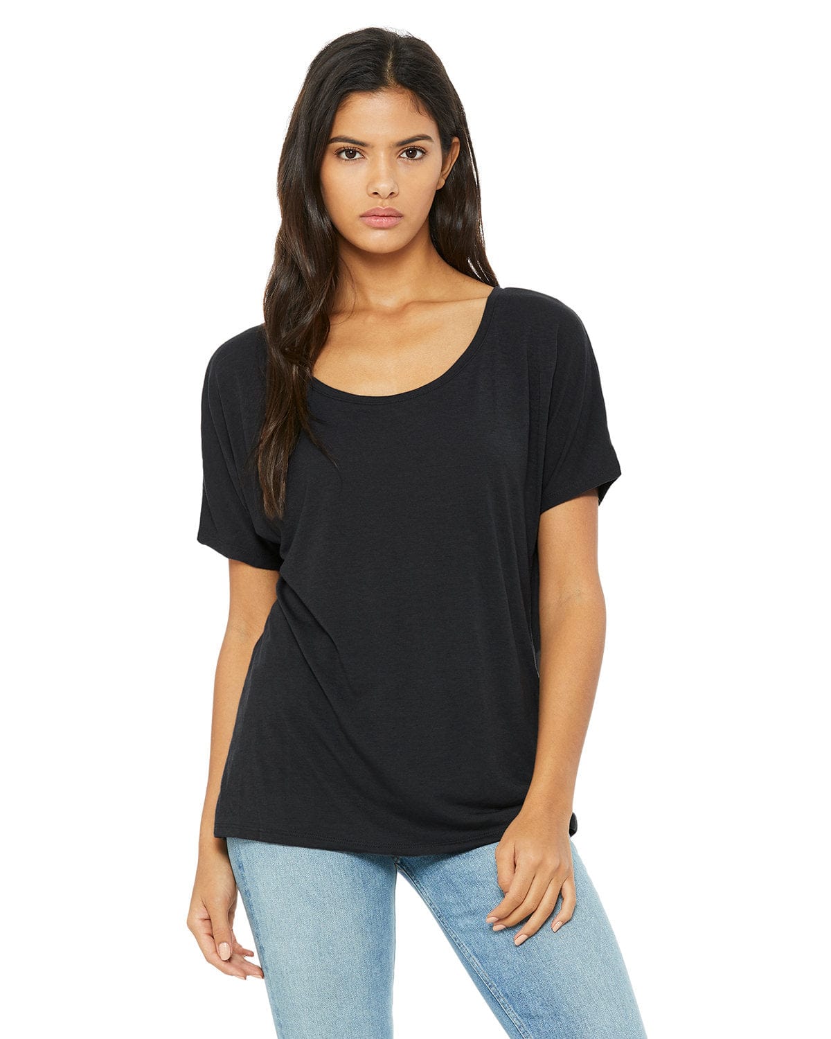 Bella+Canvas 8816: Ladies' Slouchy T-Shirt in Dark Grey