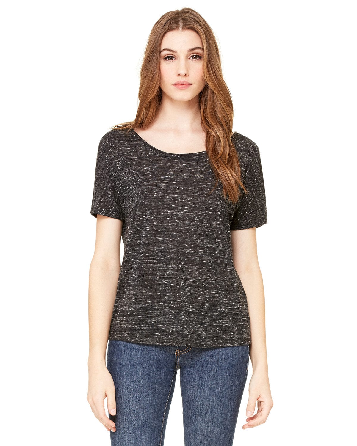 Bella+Canvas 8816: Ladies' Slouchy T-Shirt in Black Marble