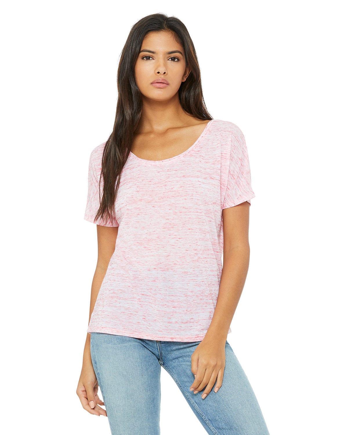 Bella+Canvas 8816: Women's Slouchy Tee in Red Marble