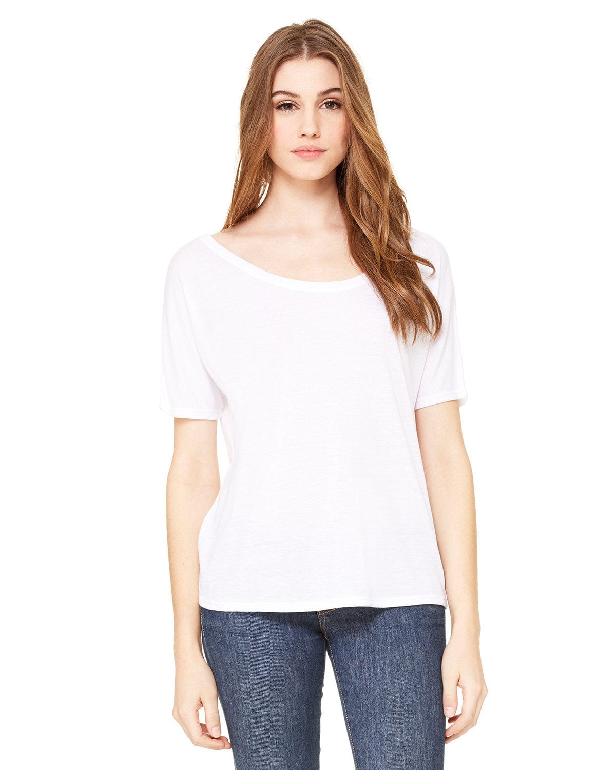Bella+Canvas 8816: Women's Slouchy Tee in White