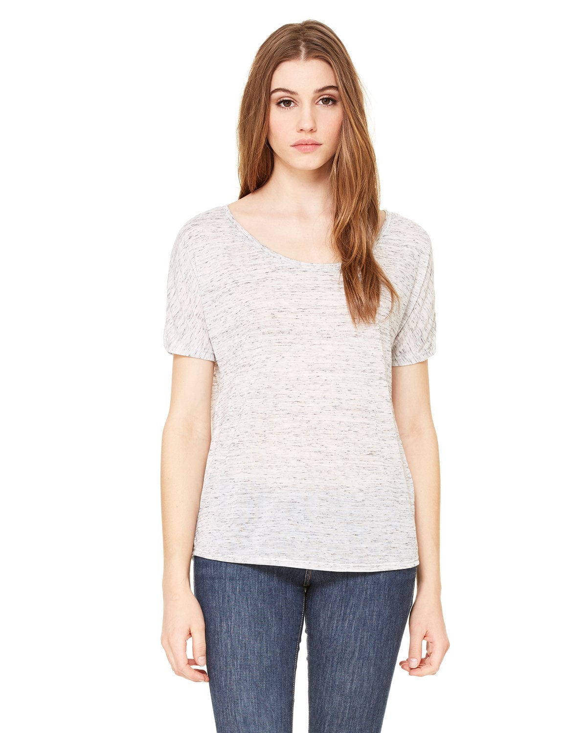 Bella+Canvas 8816: Women's Slouchy Tee in White Marble