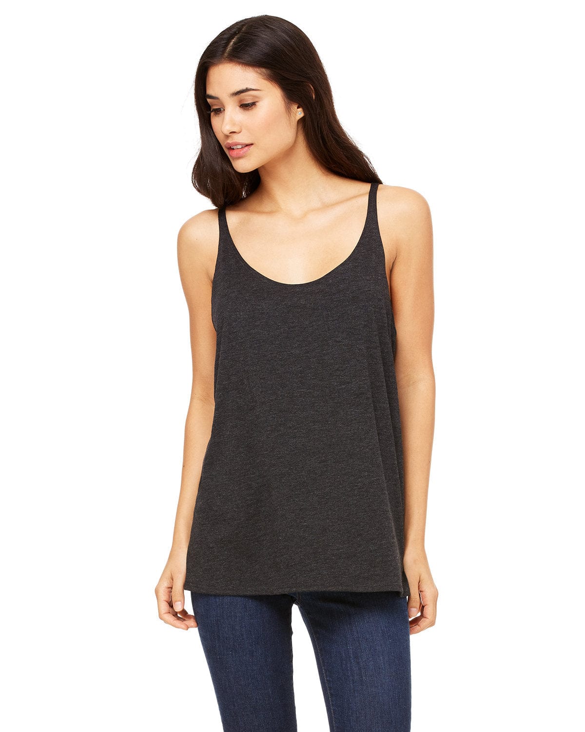 Bella+Canvas 8838: Ladies Tank in Char Blk Triblnd