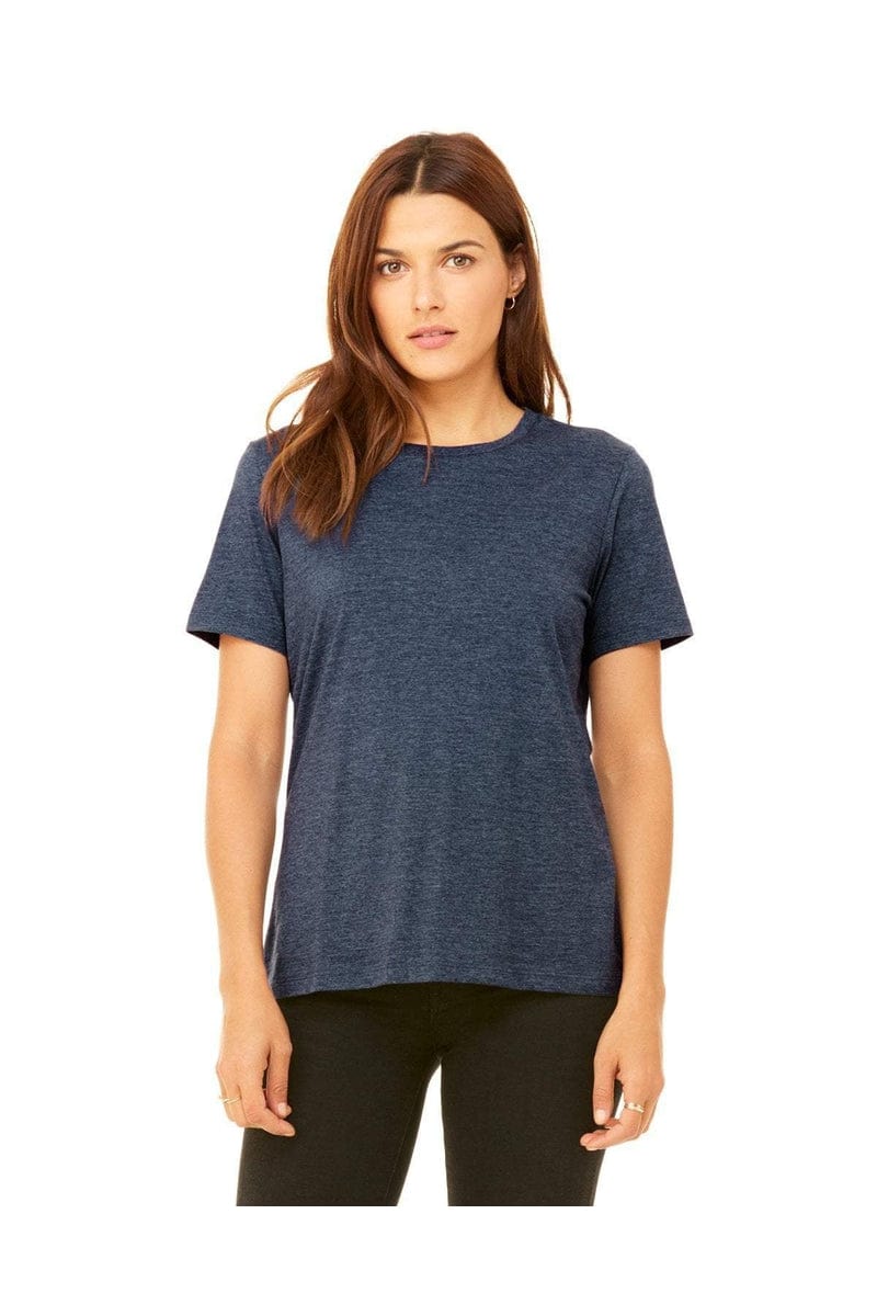 Bella+Canvas B6400: Ladies' Relaxed Jersey Short-Sleeve T-Shirt in Heather Navy