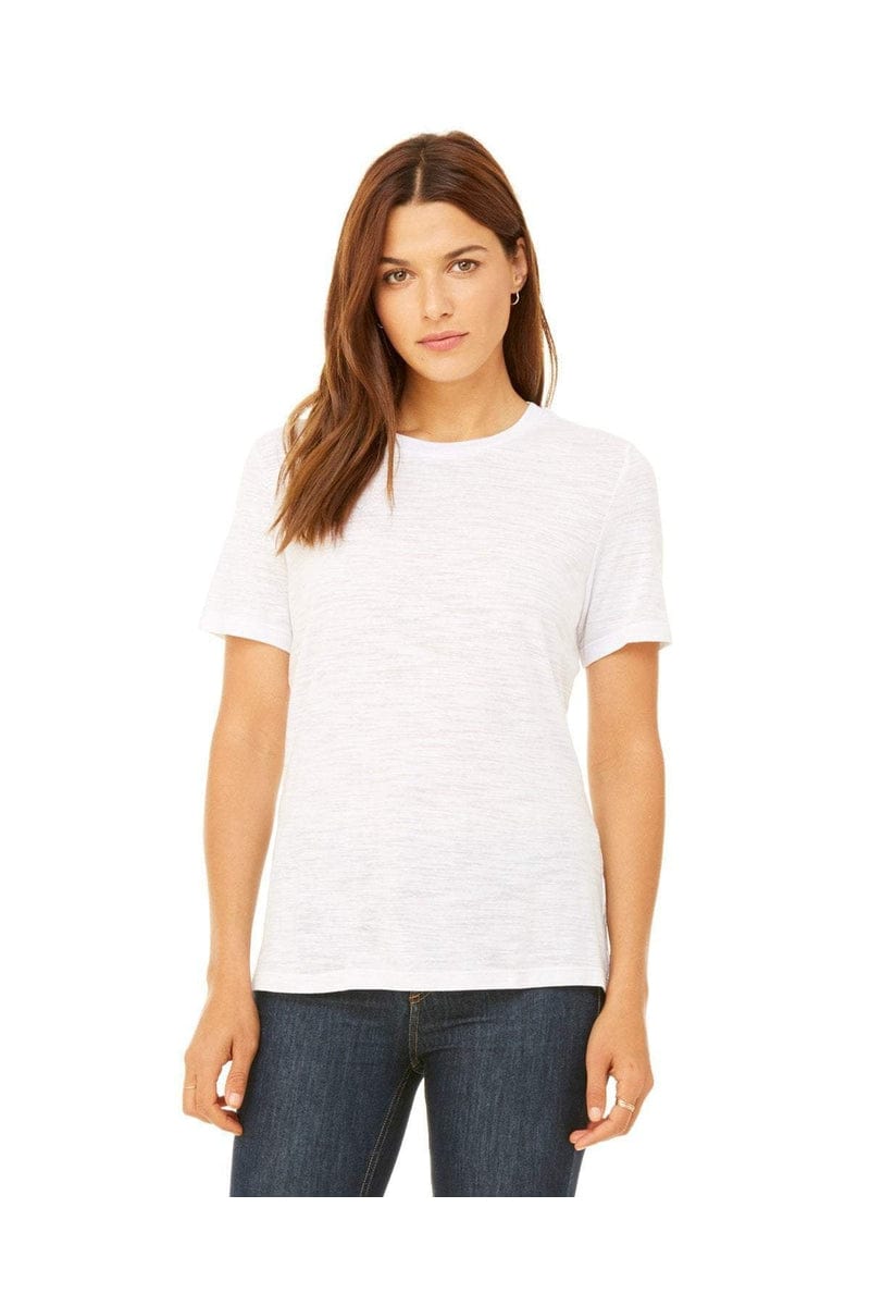 Bella+Canvas B6400: Ladies' Relaxed Jersey Short-Sleeve T-Shirt in White Slub