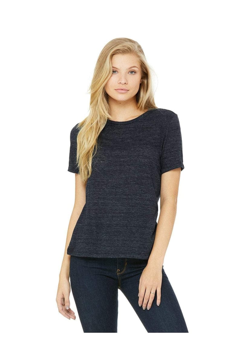 Bella+Canvas B6400: Ladies' Relaxed Jersey Short-Sleeve T-Shirt in Navy Slub