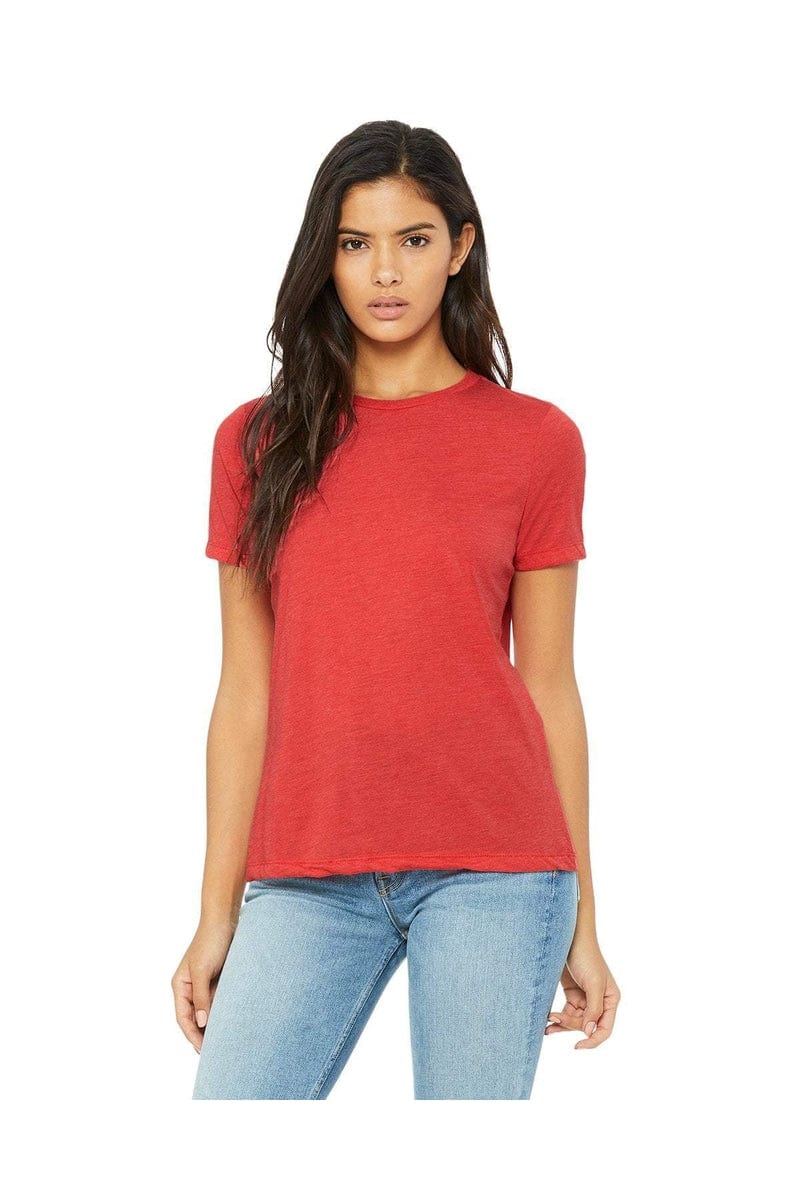 Bella+Canvas B6400: Ladies' Relaxed Jersey Short-Sleeve T-Shirt in Red Triblend