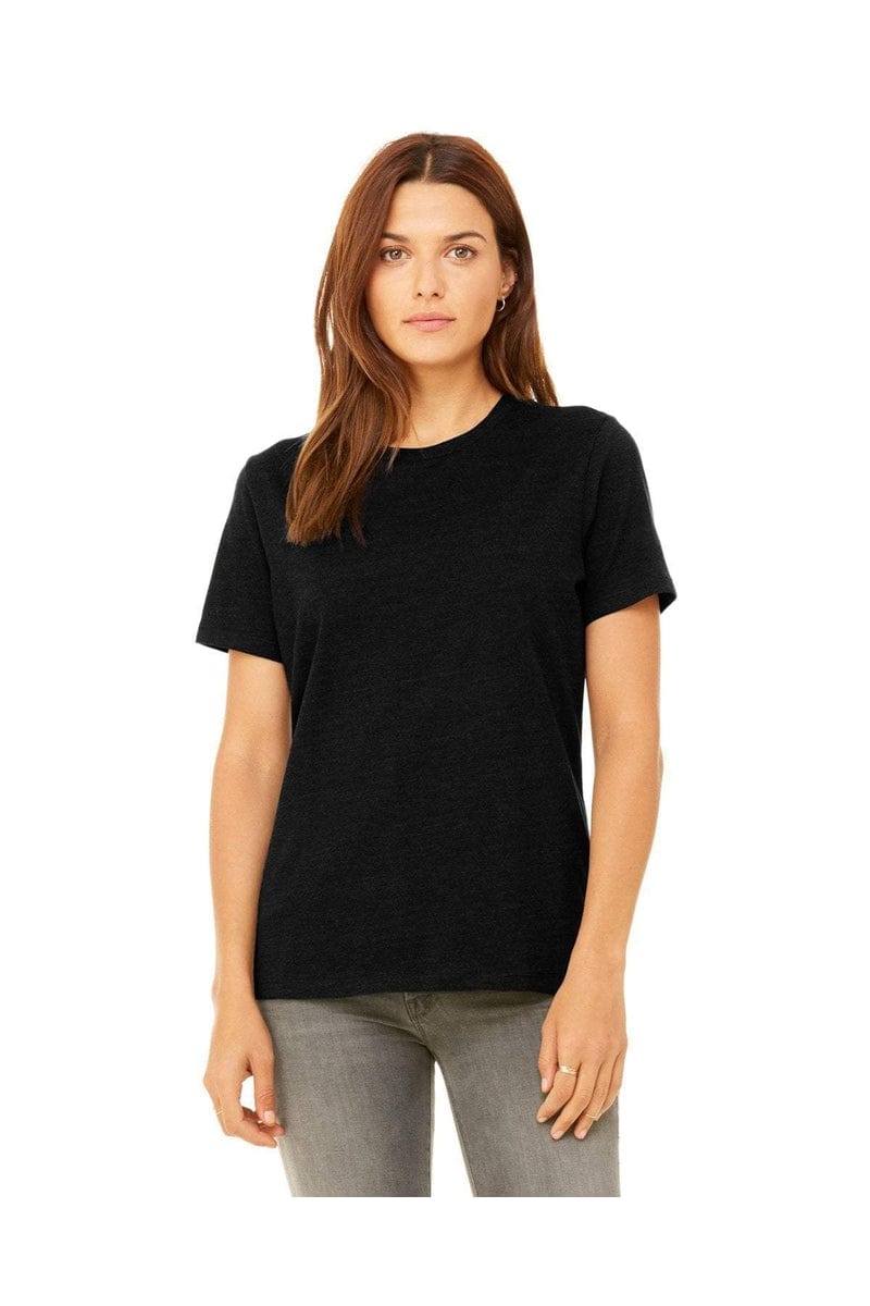 Bella+Canvas B6400: Ladies' Relaxed Jersey Short-Sleeve T-Shirt in Black Heather