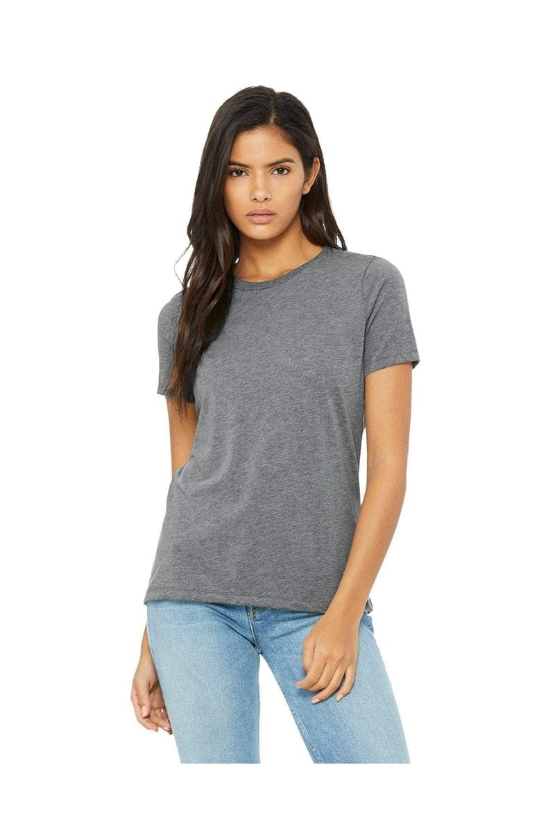 Bella+Canvas B6400: Ladies' Relaxed Jersey Short-Sleeve T-Shirt in Grey Triblend