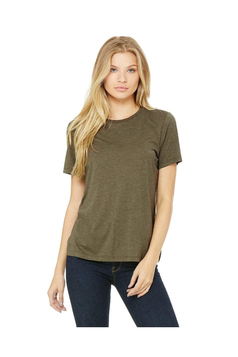 Bella+Canvas B6400: Ladies' Relaxed Jersey Short-Sleeve T-Shirt in Olive Triblend