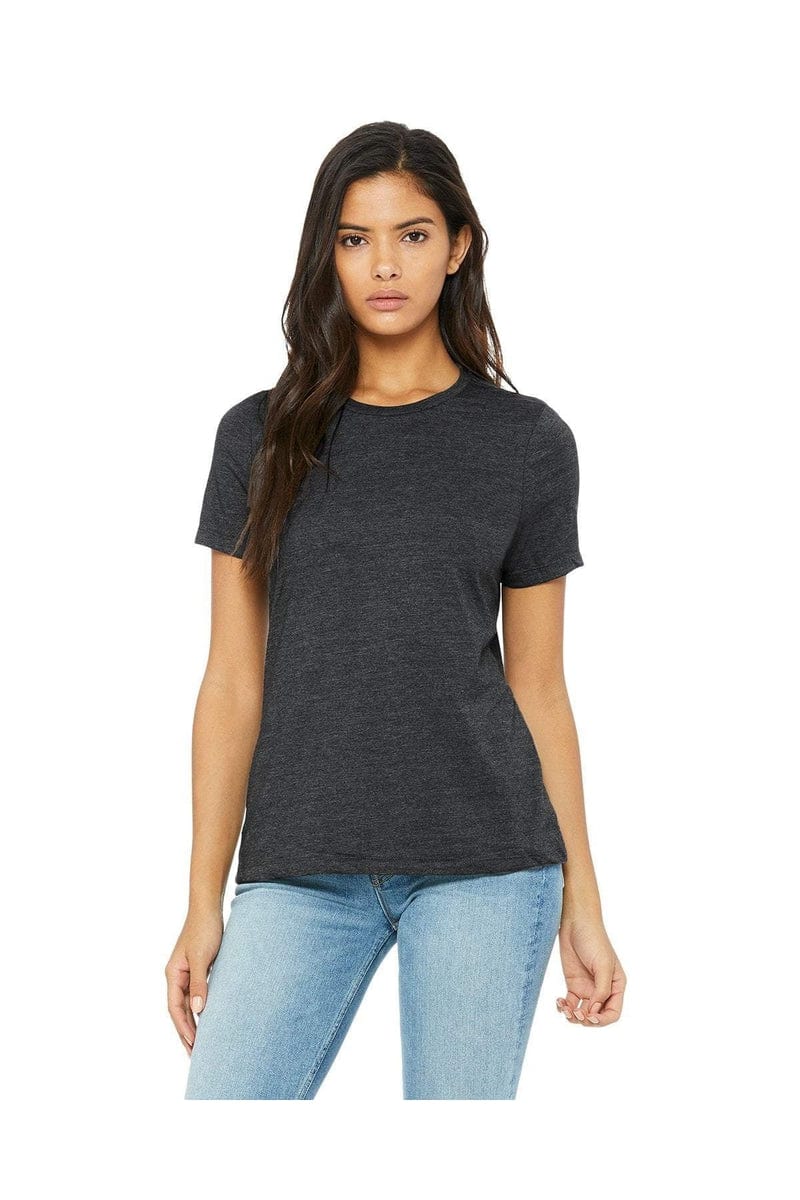 Bella+Canvas B6400: Ladies' Relaxed Jersey Short-Sleeve T-Shirt in Drk Grey Heather