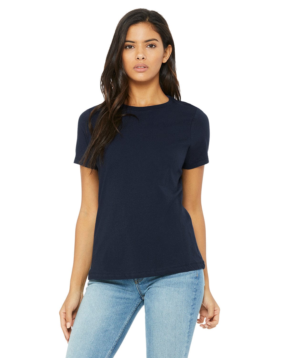 Bella+Canvas B6400: Ladies' Relaxed Jersey Short-Sleeve T-Shirt in Navy