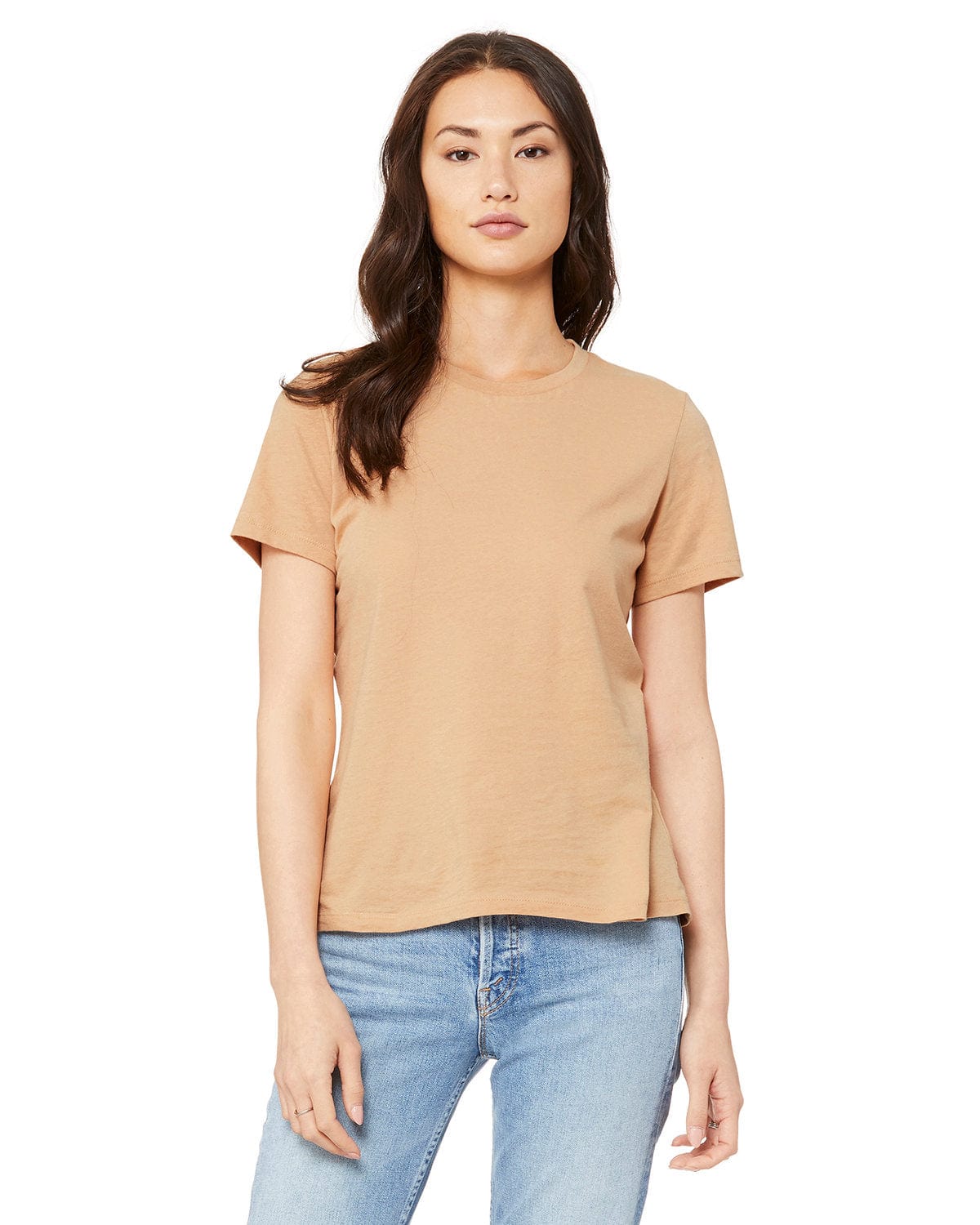Bella+Canvas B6400 Ladies' Relaxed Jersey Short-Sleeve T-Shirt in Sand Dune