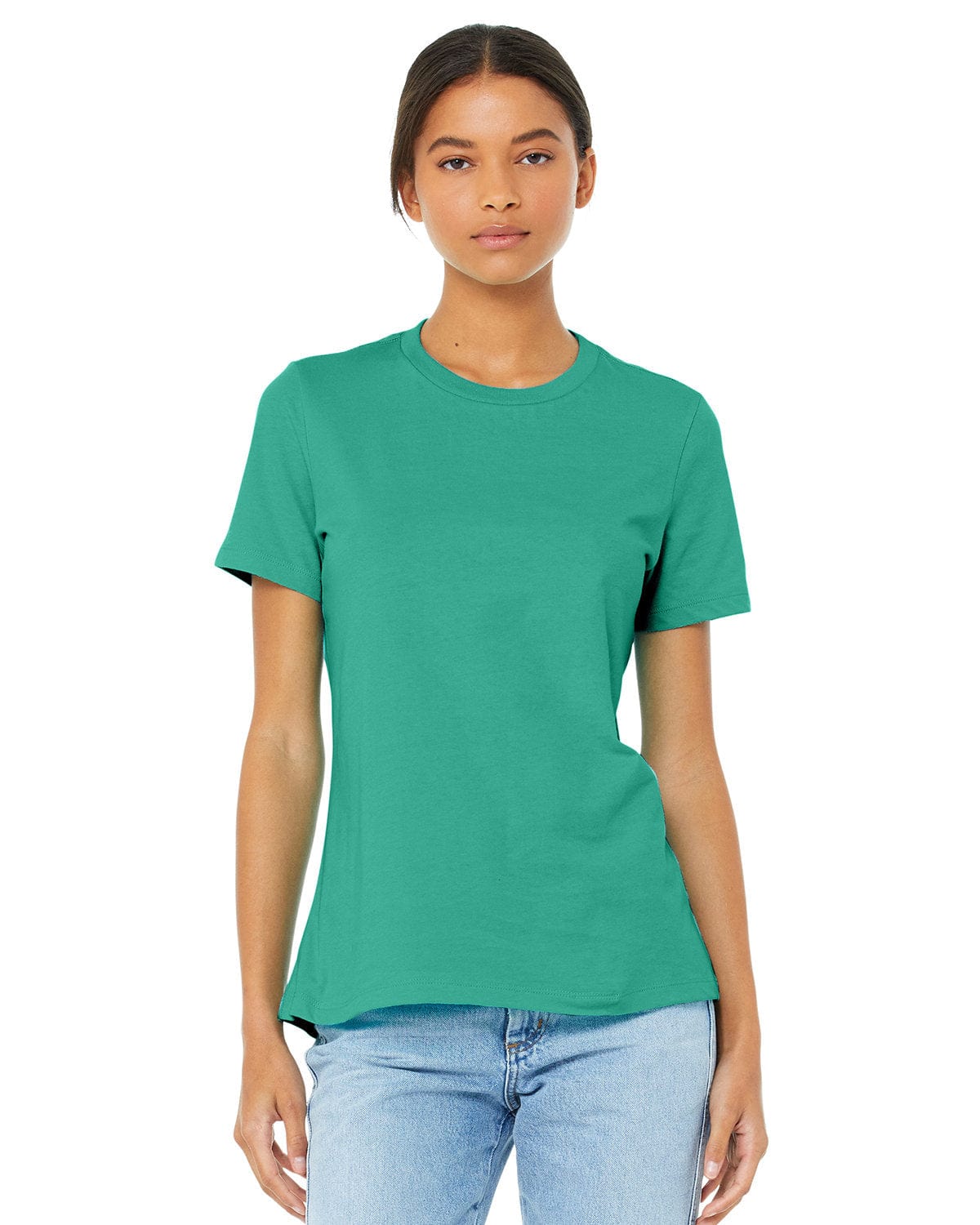 Bella+Canvas B6400: Ladies' Relaxed Jersey Short-Sleeve T-Shirt in Teal