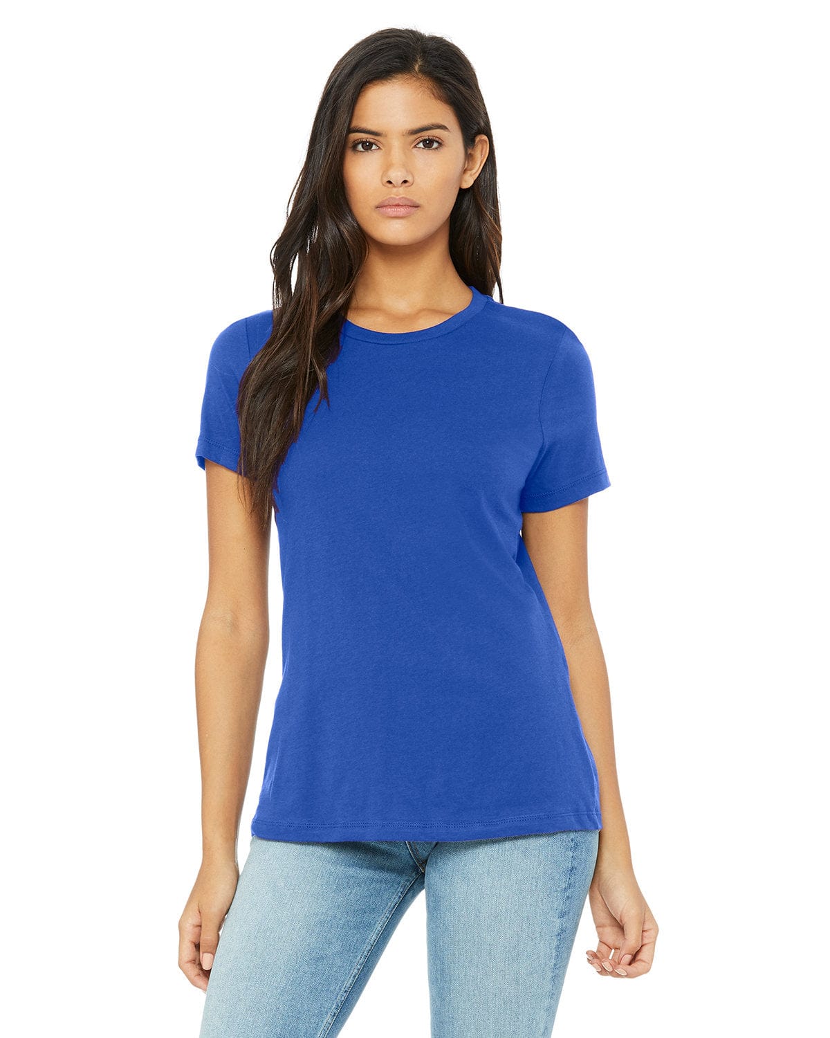 Bella+Canvas B6400: Ladies' Relaxed Jersey Short-Sleeve T-Shirt in True Royal