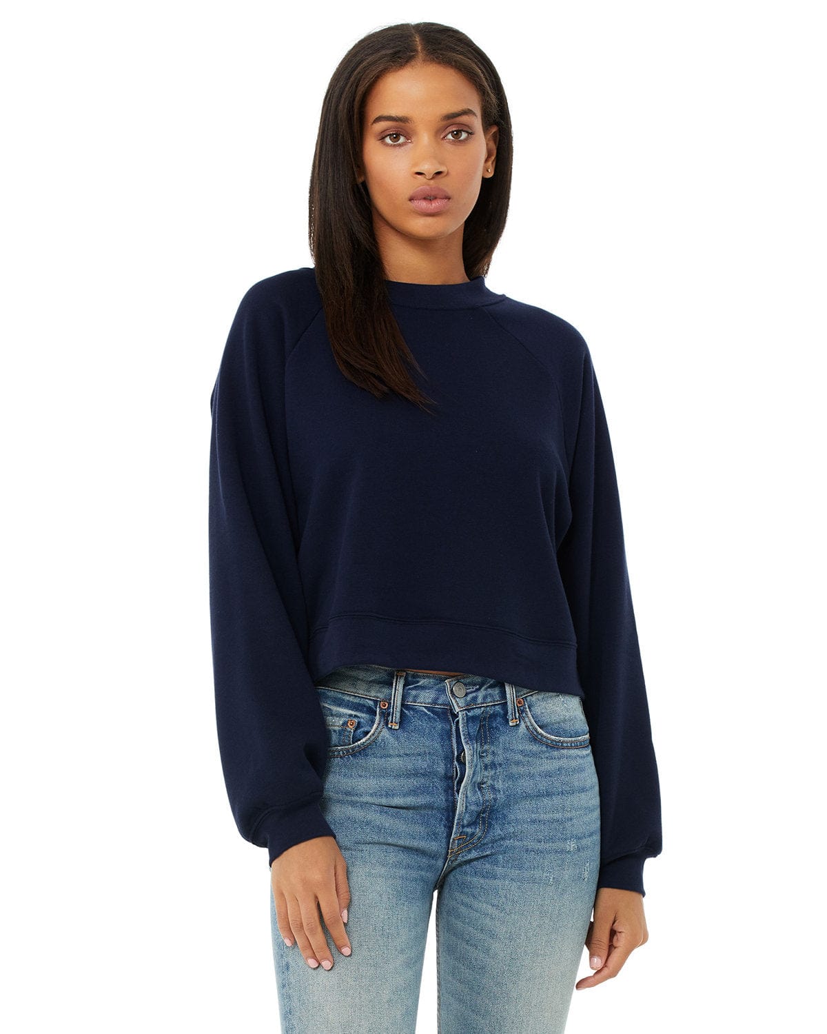 Bella+Canvas B7505 FWD Fashion Ladies' Raglan Pullover Fleece in Navy