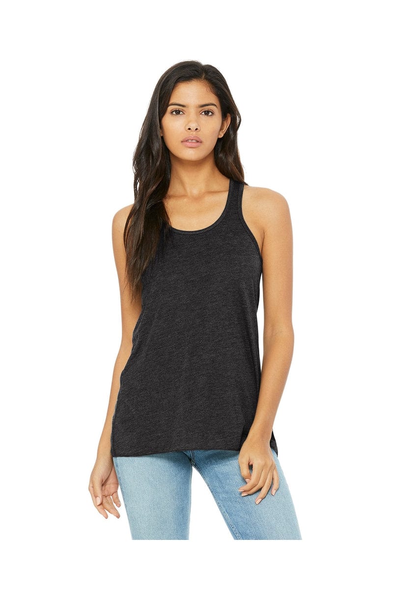 Bella+Canvas B8800: Ladies' Flowy Racerback Tank in Drk Grey Heather