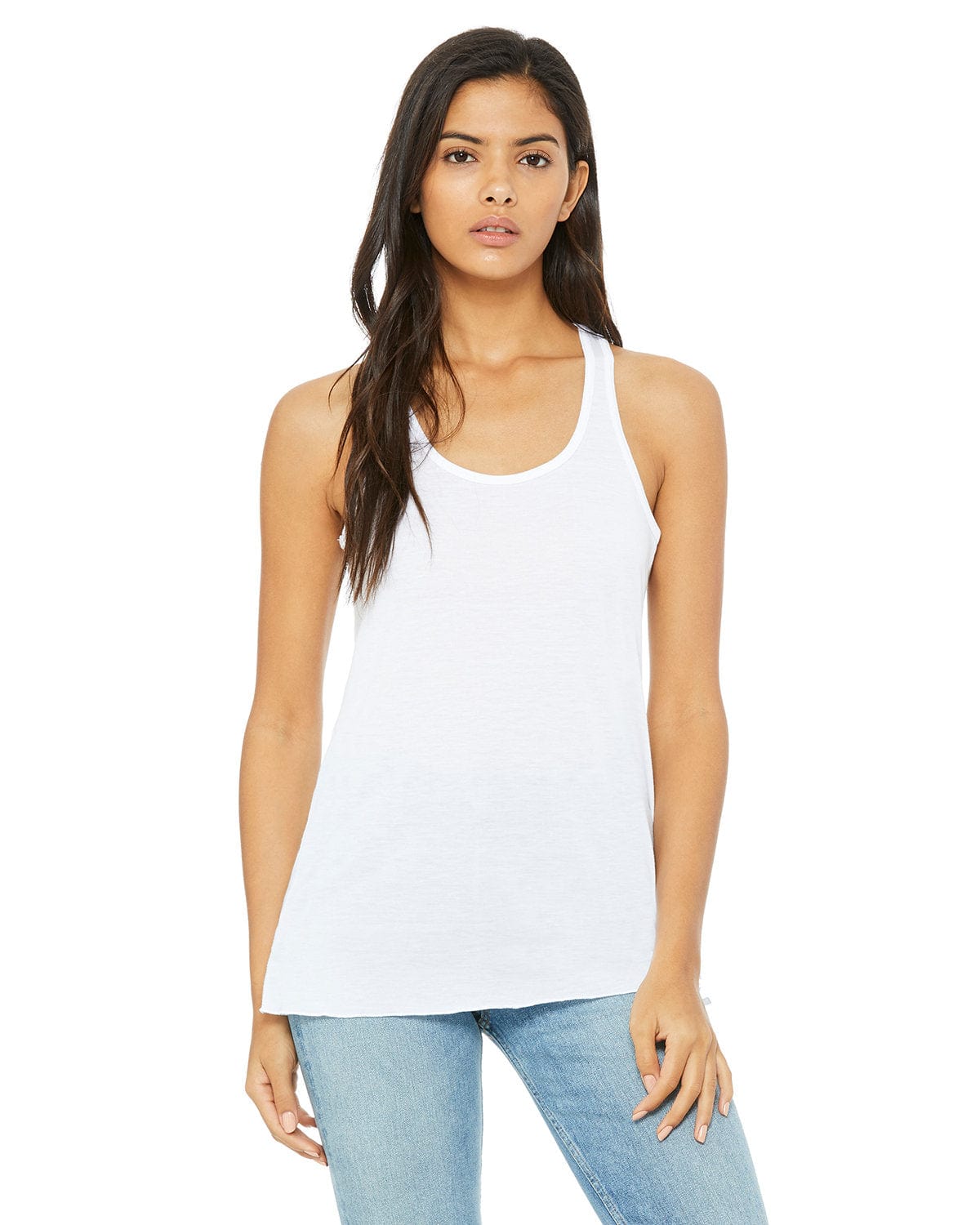 Bella+Canvas B8800: Ladies' Flowy Racerback Tank in White