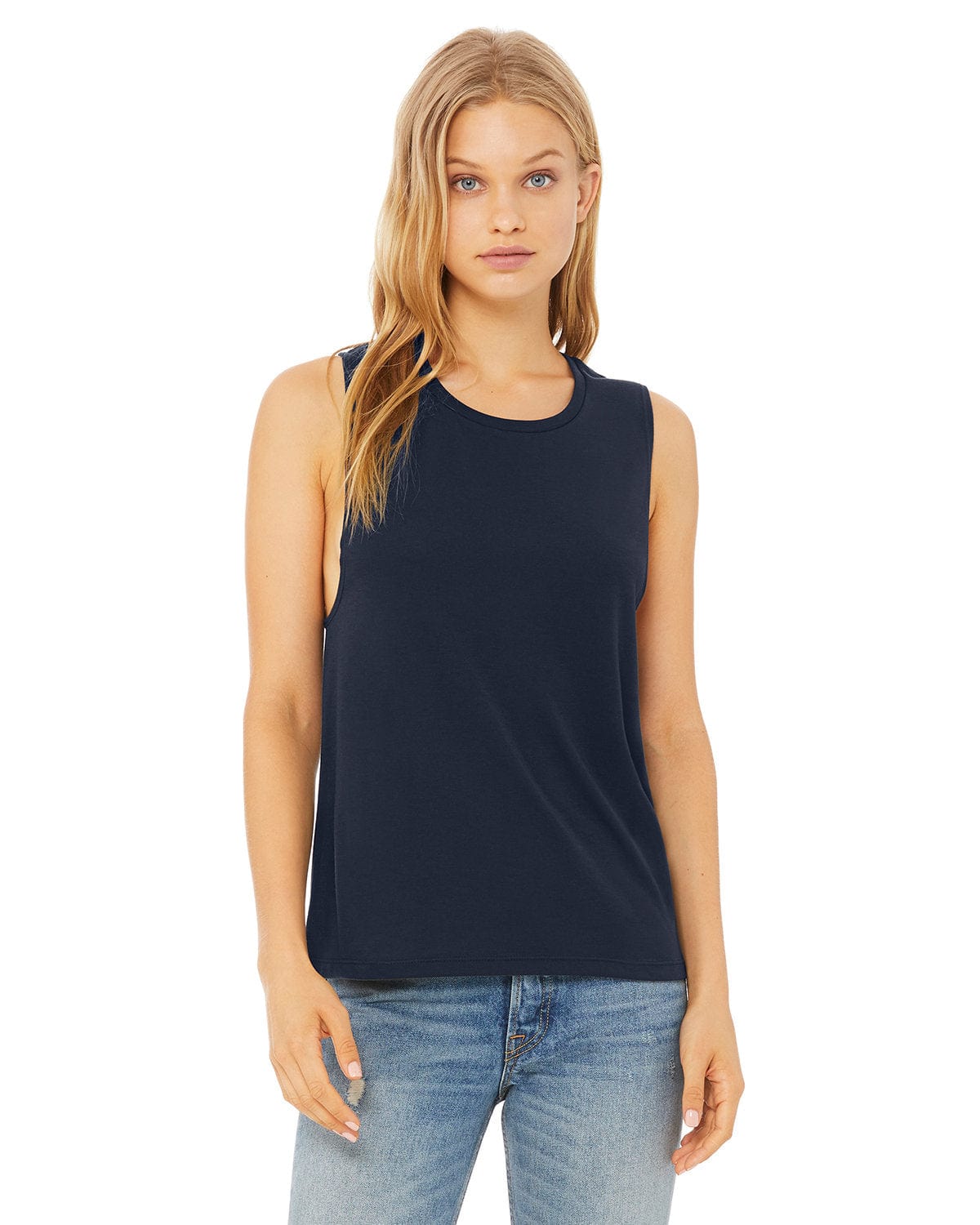Bella+Canvas B8803: Ladies' Flowy Scoop Muscle Tank in Midnight