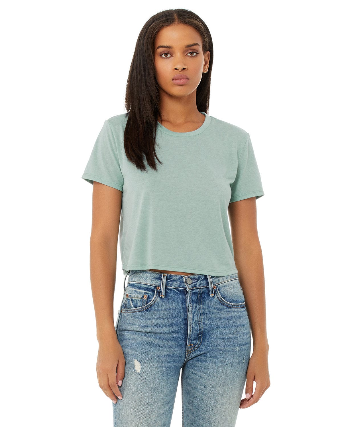 Bella+Canvas B8882 Ladies' Flowy Cropped T-Shirt in 