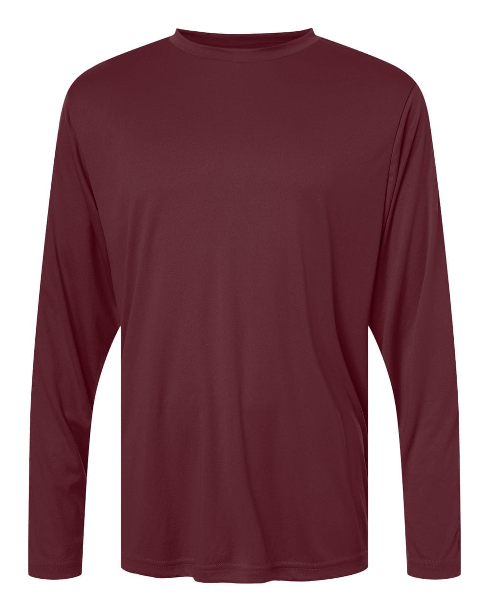 CORE365 CE10L Unisex Capital Long Sleeve Performance T-Shirt in Burgundy