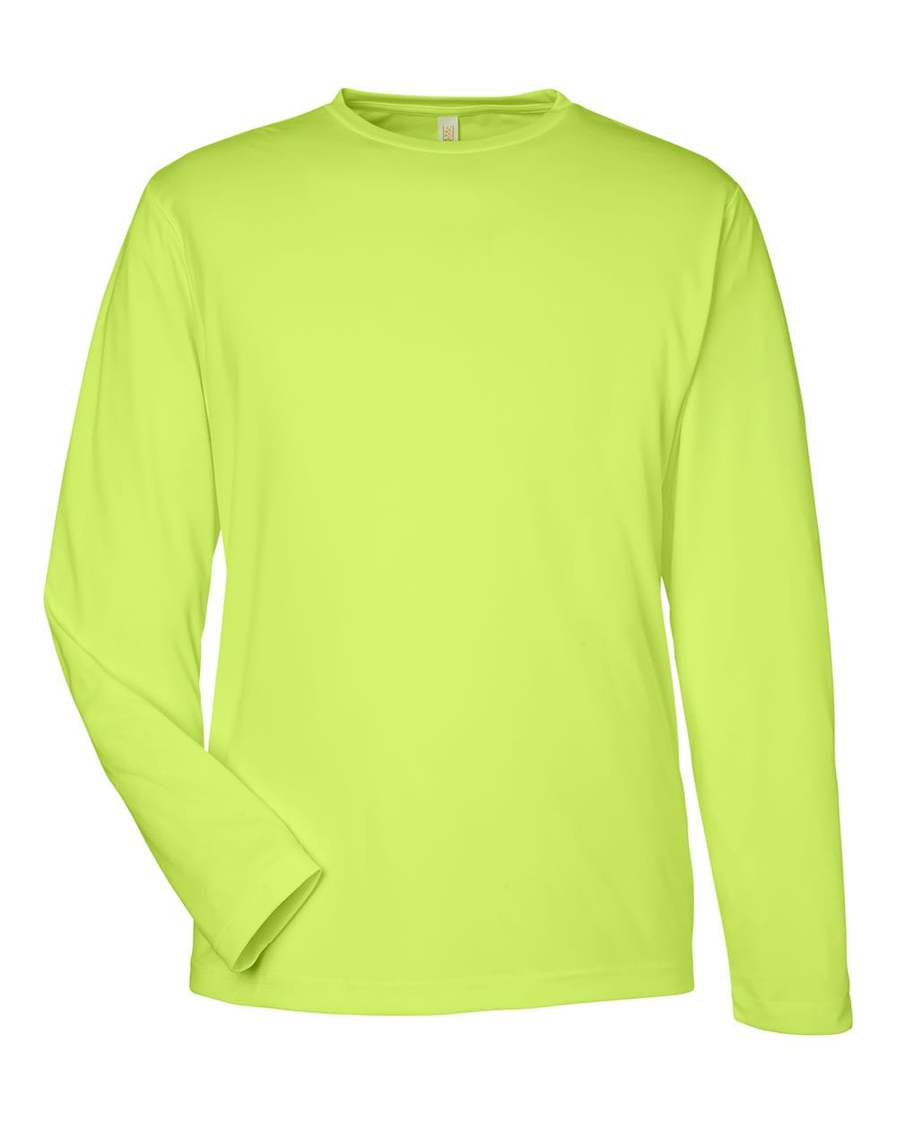 CORE365 CE10L Unisex Capital Long Sleeve Performance T-Shirt in Safety Yellow