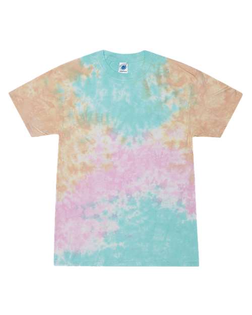 Colortone 1000-Unisex Multi-Color Tie-Dyed T-Shirt in Snow Cone