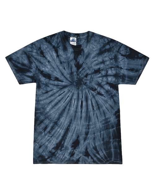 Colortone 1000-Unisex Multi-Color Tie-Dyed T-Shirt in Spider Navy