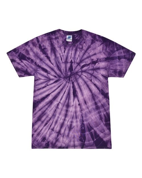 Colortone 1000-Unisex Multi-Color Tie-Dyed T-Shirt in Spider Purple