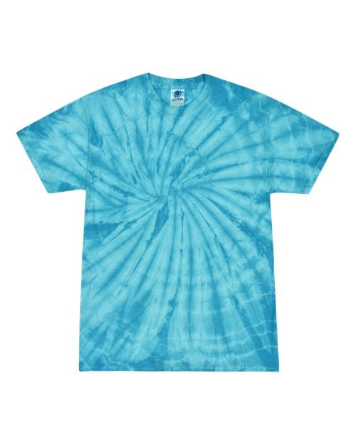 Colortone 1000-Unisex Multi-Color Tie-Dyed T-Shirt in Spider Turquoise
