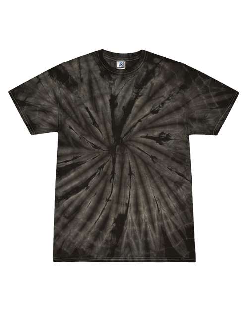 Colortone 1000Y-Youth Multi-Color Tie-Dyed T-Shirt in Spider Black