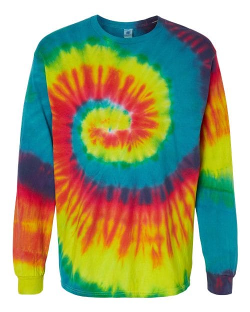 Colortone 2000-Unisex Tie-Dyed Long Sleeve T-Shirt in Reactive Rainbow