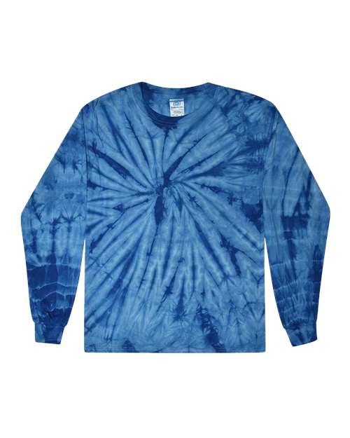 Colortone 2000-Unisex Tie-Dyed Long Sleeve T-Shirt in Spider Royal