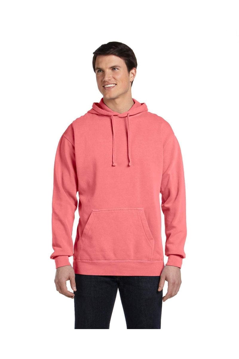Comfort Colors 1567 Adult Hooded Sweatshirt in Neon Red Orange