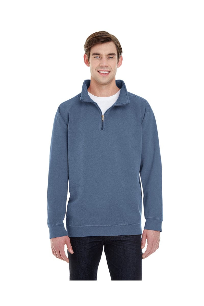 Comfort Colors 1580 1/4 Zip Sweatshirt in Blue Jean