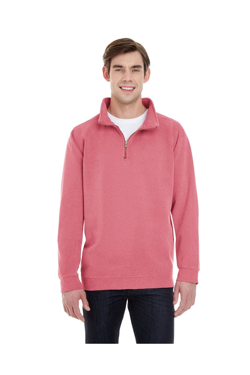 Comfort Colors 1580 1/4 Zip Sweatshirt in Crimson