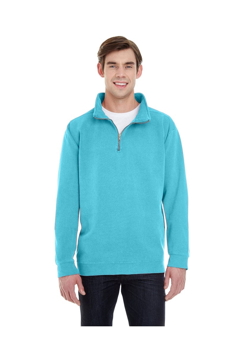 Comfort Colors 1580 1/4 Zip Sweatshirt in Lagoon Blue
