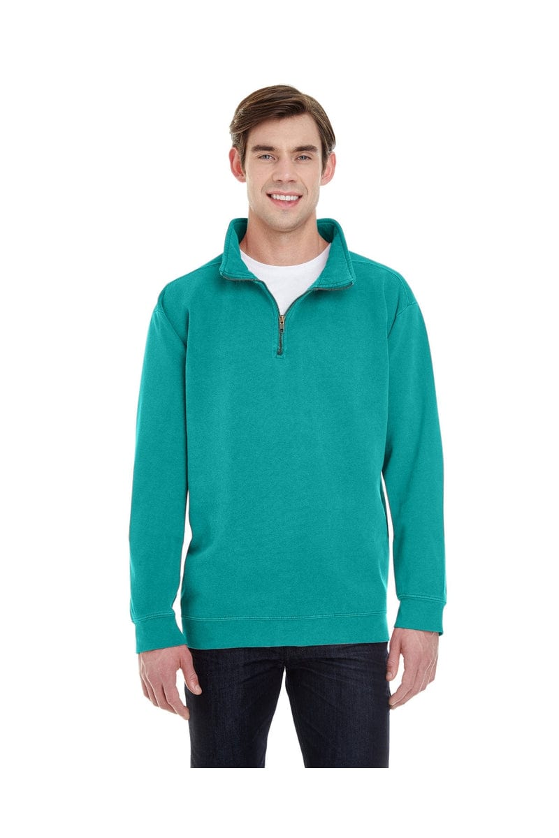 Comfort Colors 1580 1/4 Zip Sweatshirt in Seafoam