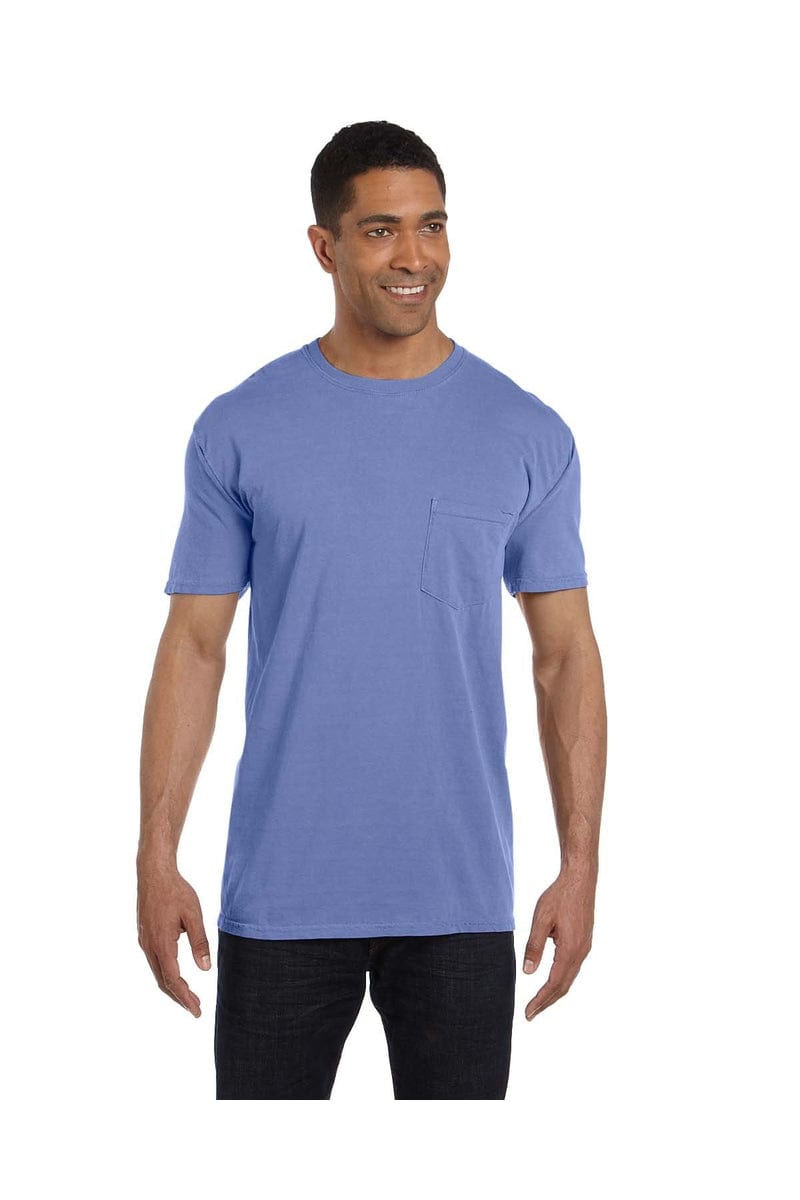 Comfort Colors 6030CC: Adult Heavyweight RS Pocket T-Shirt in Flo Blue