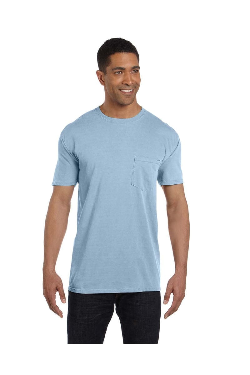 Comfort Colors 6030CC: Adult Heavyweight RS Pocket T-Shirt in Ice Blue