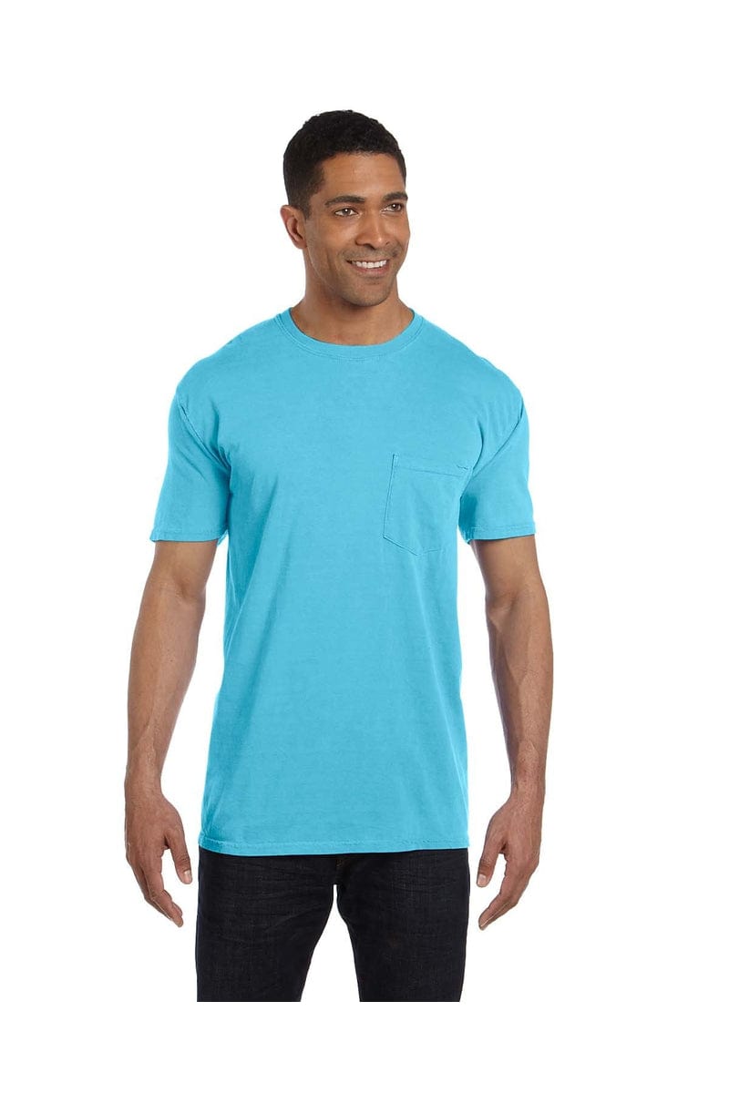 Comfort Colors 6030CC: Adult Heavyweight RS Pocket T-Shirt in Lagoon Blue
